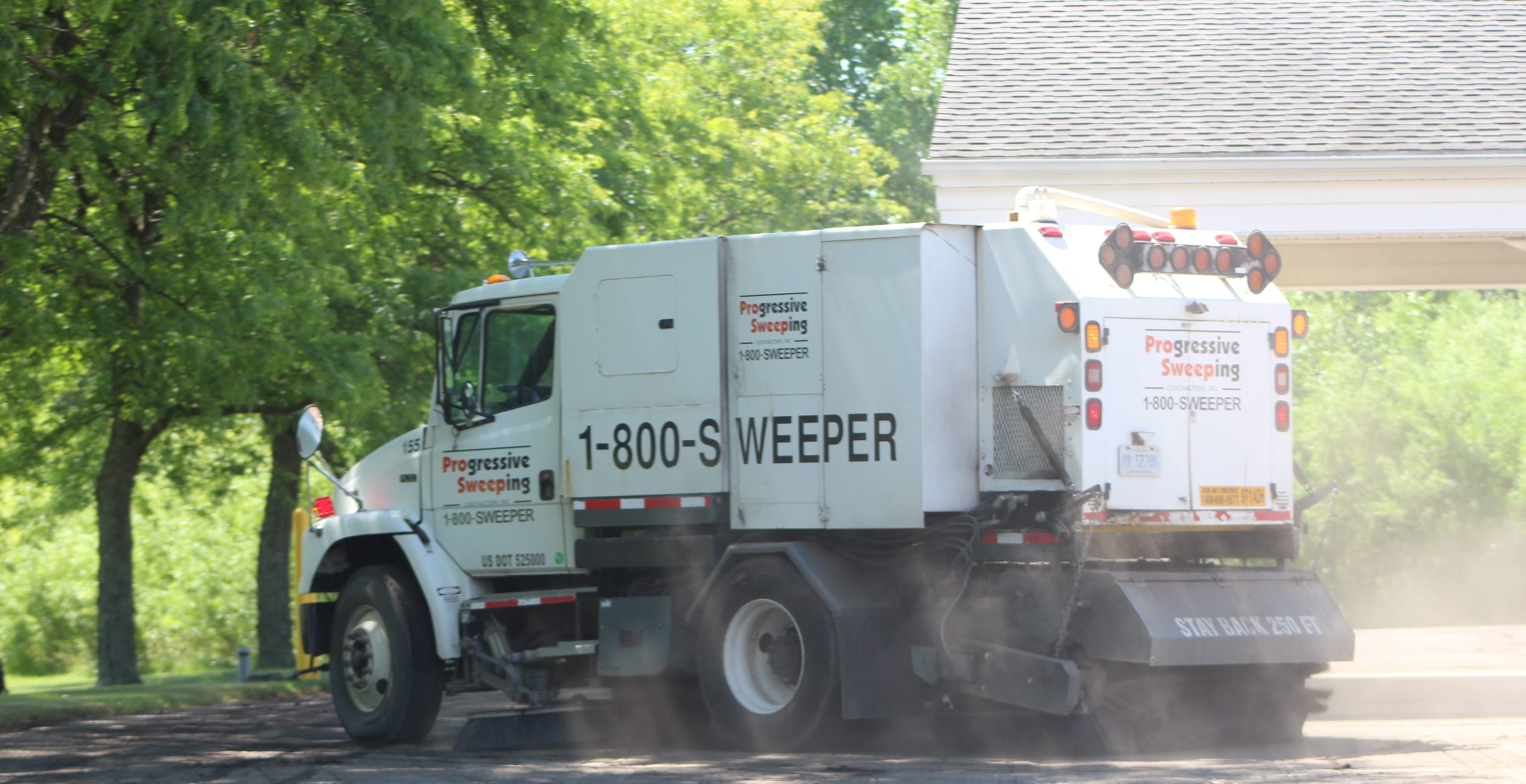 ProSweep industrial power sweeping equipment used for fugitive dust control