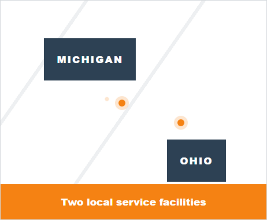ProSweep service facilities serving Northwest Ohio and Southeast Michigan